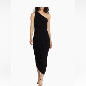 Norma Kamali Black “Diana” Asymmetrical One-Shoulder Bodycon Dress